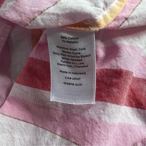 Talbots Pink Colorful Metallic Stripe Square Neck Tank Top - Picture 10 of 10